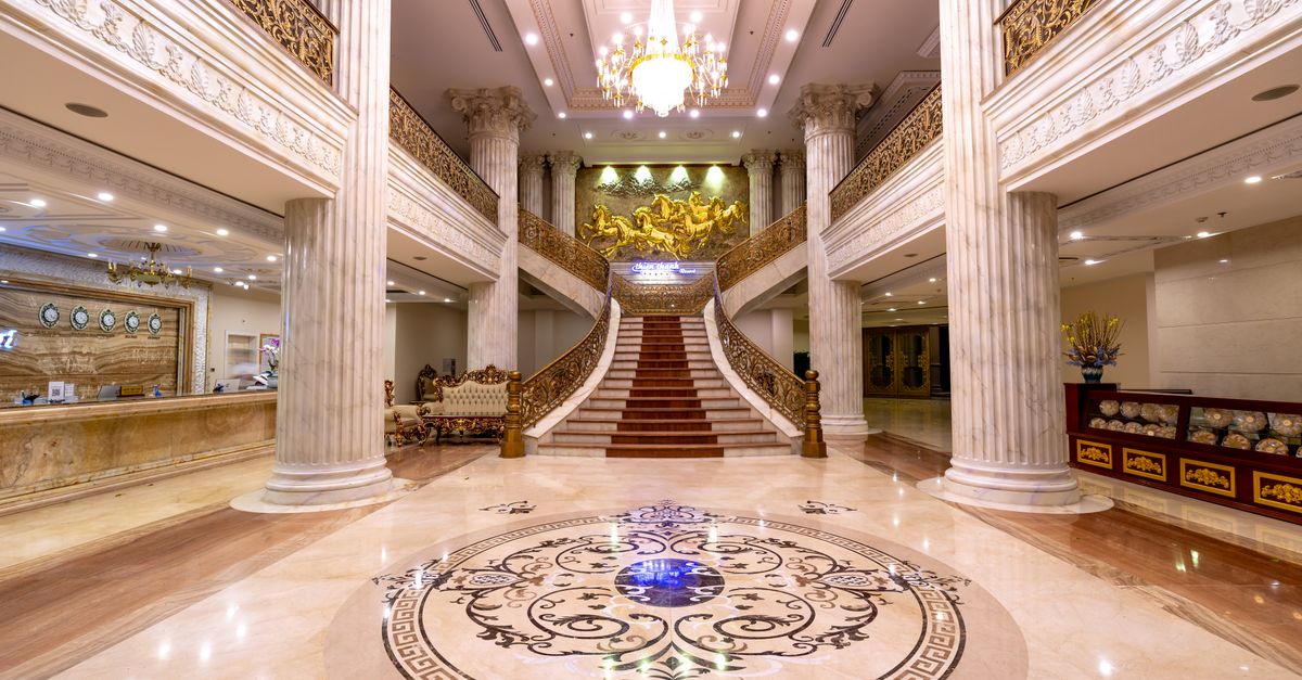 Luxury Accor hotel lobby with premium lighting