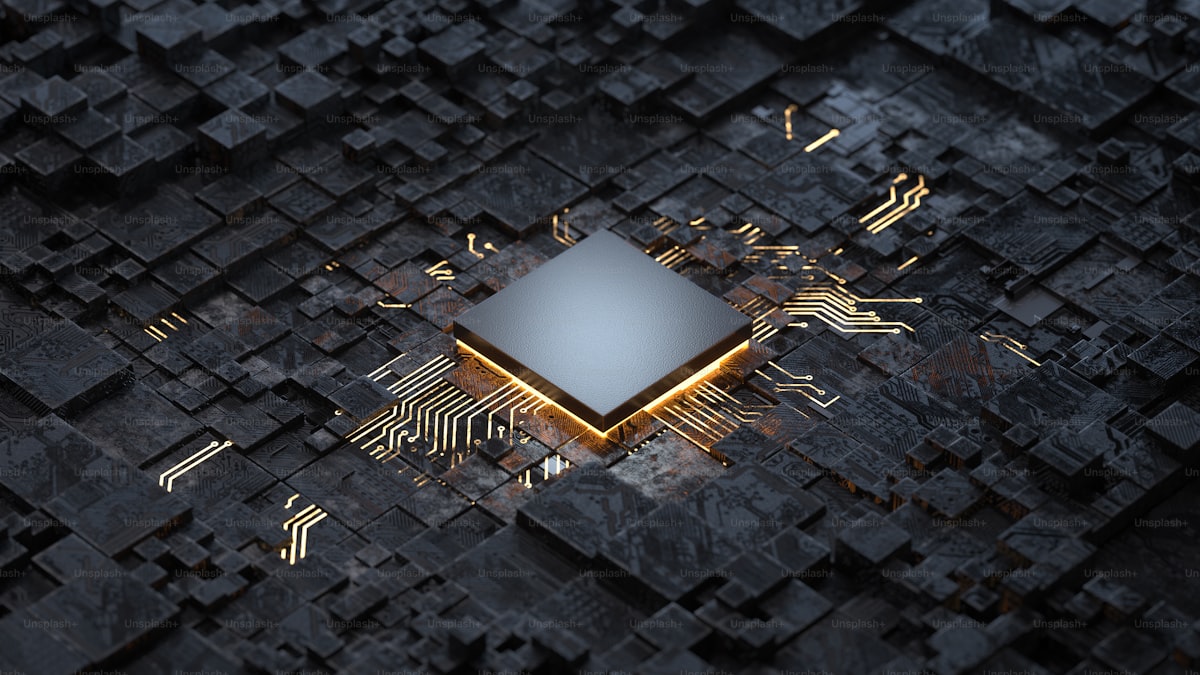 半導体チップの基板上のクローズアップ