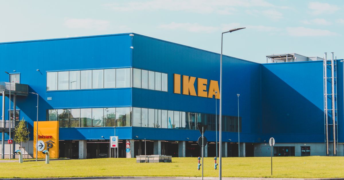 IKEA store interior with furniture displays and brand signage