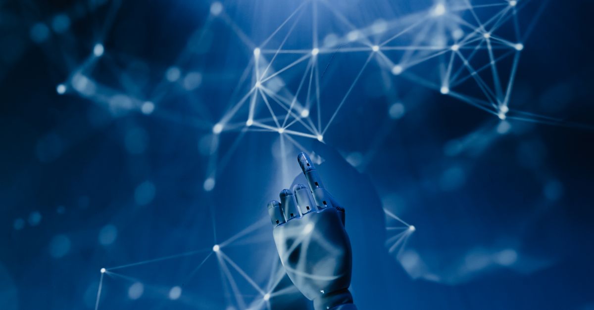 Server infrastructure and data center lighting in blue tones
